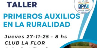 INTA BRINKMANN invita a Taller sobre «Primeros Auxilios en la Ruralidad»